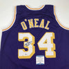 Autographed/Signed Shaquille Shaq O'Neal Los Angeles LA Purple Basketball Jersey Beckett BAS COA by Hall of Fame Sports Memorabilia