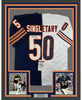 Framed Autographed/Signed Mike Singletary HOF 98 35x39 Chicago Splite Football Jersey JSA COA by Hall of Fame Sports Memorabilia