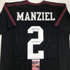 Autographed/Signed Johnny Manziel 12 Heisman Texas A&M Black College Football Jersey JSA COA