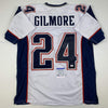 Autographed/Signed Stephon Gilmore New England White Football Jersey PSA/DNA COA
