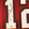 Framed Autographed/Signed Tom Brady 35x39 Tampa Bay Buccaneers Red Authentic Nike Game Football Jersey Fanatics COA