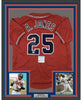 Framed Autographed/Signed Andruw Jones 35x39 Atlanta Red Baseball Jersey PSA/DNA COA by Hall of Fame Sports Memorabilia