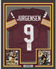 Framed Autographed/Signed Sonny Jurgensen HOF 83 35x39 Washington Burgundy Football Jersey JSA COA