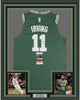 Framed Autographed/Signed Kyrie Irving 35x39 Boston Green Basketball Jersey JSA COA