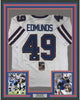 Framed Autographed/Signed Tremaine Edmunds 35x39 Buffalo White Football Jersey JSA COA