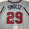 Autographed/Signed John Smoltz Atlanta Grey Baseball Jersey JSA COA by Hall of Fame Sports Memorabilia