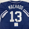 Autographed/Signed Manny Machado San Diego Blue Baseball Jersey Beckett BAS COA