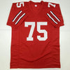 Autographed/Signed Orlando Pace Ohio State Red Football Jersey JSA COA