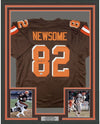 Framed Autographed/Signed Ozzie Newsome 35x39 Cleveland Football Brown Jersey Beckett BAS COA Holo
