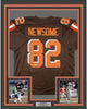 Framed Autographed/Signed Ozzie Newsome 35x39 Cleveland Football Brown Jersey Beckett BAS COA Holo