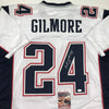 Autographed/Signed Stephon Gilmore New England White Football Jersey JSA COA