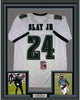 Framed Autographed/Signed Darius Slay Jr. 35x39 Philadelphia White Football Jersey JSA COA