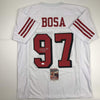 Autographed/Signed Nick Bosa San Francisco White Football Jersey JSA COA
