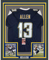 Framed Autographed/Signed Keenan Allen 35x39 Los Angeles LA Dark Blue Football Jersey JSA COA