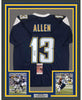 Framed Autographed/Signed Keenan Allen 35x39 Los Angeles LA Dark Blue Football Jersey JSA COA