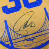 Framed Autographed/Signed Stephen Steph Curry 35x39 Golden State The City Yellow Basketball Jersey JSA COA/LOA