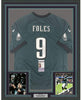 Framed Autographed/Signed Nick Foles 35x39 Philadelphia Eagles Nike Green Football Jersey JSA COA