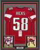 Framed Autographed/Signed Jordan Hicks 35x39 Arizona Red Football Jersey JSA COA