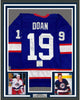 Framed Autographed/Signed Shane Doan 35x39 Winnipeg Blue Hockey Jersey Beckett BAS COA