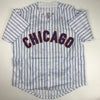 Autographed/Signed Kyle Schwarber Chicago Pinstripe Baseball Jersey JSA COA