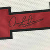 Framed Autographed/Signed Dennis Rodman 35x39 Chicago White Basketball Jersey JSA COA