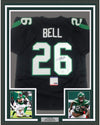 Framed Autographed/Signed Le'Veon LeVeon Bell 35x39 New York Black Football Jersey PSA/DNA COA