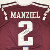 Autographed/Signed Johnny Manziel Texas A&M Maroon College Football Jersey PSA/DNA COA