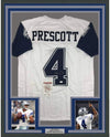 Framed Autographed/Signed Dak Prescott 35x39 Dallas Color Rush Football Jersey JSA COA