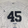 Autographed/Signed Luke Voit New York Pinstripe Baseball Jersey Beckett BAS COA