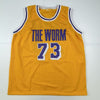 Autographed/Signed Dennis Rodman Los Angeles LA Yellow Basketball Jersey JSA COA #2