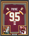 Framed Autographed/Signed Daron Payne 35x39 Washington Burgundy Football Jersey JSA COA