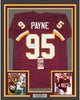 Framed Autographed/Signed Daron Payne 35x39 Washington Burgundy Football Jersey JSA COA