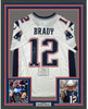Framed Autographed/Signed Tom Brady 35x39 New England Patriots White Authentic Nike Limited Football Jersey Fanatics COA