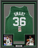 Framed Autographed/Signed Marcus Smart 35x39 Boston Green Basketball Jersey JSA COA