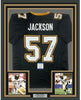 Framed Autographed/Signed Rickey Jackson 35x39 New Orleans Black Football Jersey Beckett BAS COA