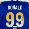 Autographed/Signed Aaron Donald Los Angeles LA Royal Blue Football Jersey JSA COA