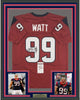 Framed Autographed/Signed J.J. JJ Watt 35x39 Houston Red Football Jersey JSA COA