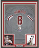Framed Autographed/Signed Ryan Howard 06 MVP 35x39 Philadelphia Grey Baseball Jersey JSA COA