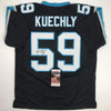 Autographed/Signed Luke Kuechly Carolina Black Football Jersey JSA COA