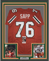 Framed Autographed/Signed Warren Sapp 35x39 Miami Orange College Football Jersey JSA COA