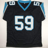 Autographed/Signed Luke Kuechly Carolina Black Football Jersey JSA COA