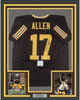 Framed Autographed/Signed Josh Allen 35x39 Wyoming Brown College Football Jersey Beckett BAS COA