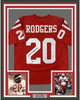 Framed Autographed/Signed Johnny Rodgers 35x39 Nebraska Red College Football Jersey Tristar COA Holo Only