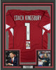 Framed Autographed/Signed Kliff Kingsbury 35x39 Head Coach Arizona Red Football Jersey JSA COA