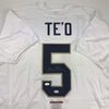 Autographed/Signed Manti Teo Te'o Notre Dame White College Football Jersey JSA COA