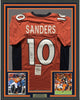 Framed Autographed/Signed Emmanuel Sanders 35x39 Denver Broncos Orange Football Jersey JSA COA