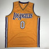 Autographed/Signed Kyle Kuzma Los Angeles LA Yellow Basketball Jersey JSA COA