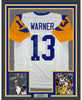 Framed Autographed/Signed Kurt Warner 35x39 St. Louis White Football Jersey GTSM COA