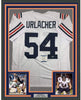 Framed Autographed/Signed Brian Urlacher 35x39 Chicago Retro White Football Jersey Beckett BAS COA