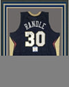 Framed Autographed/Signed Julius Randle 35x39 New Orleans Blue Basketball Jersey Beckett BAS COA